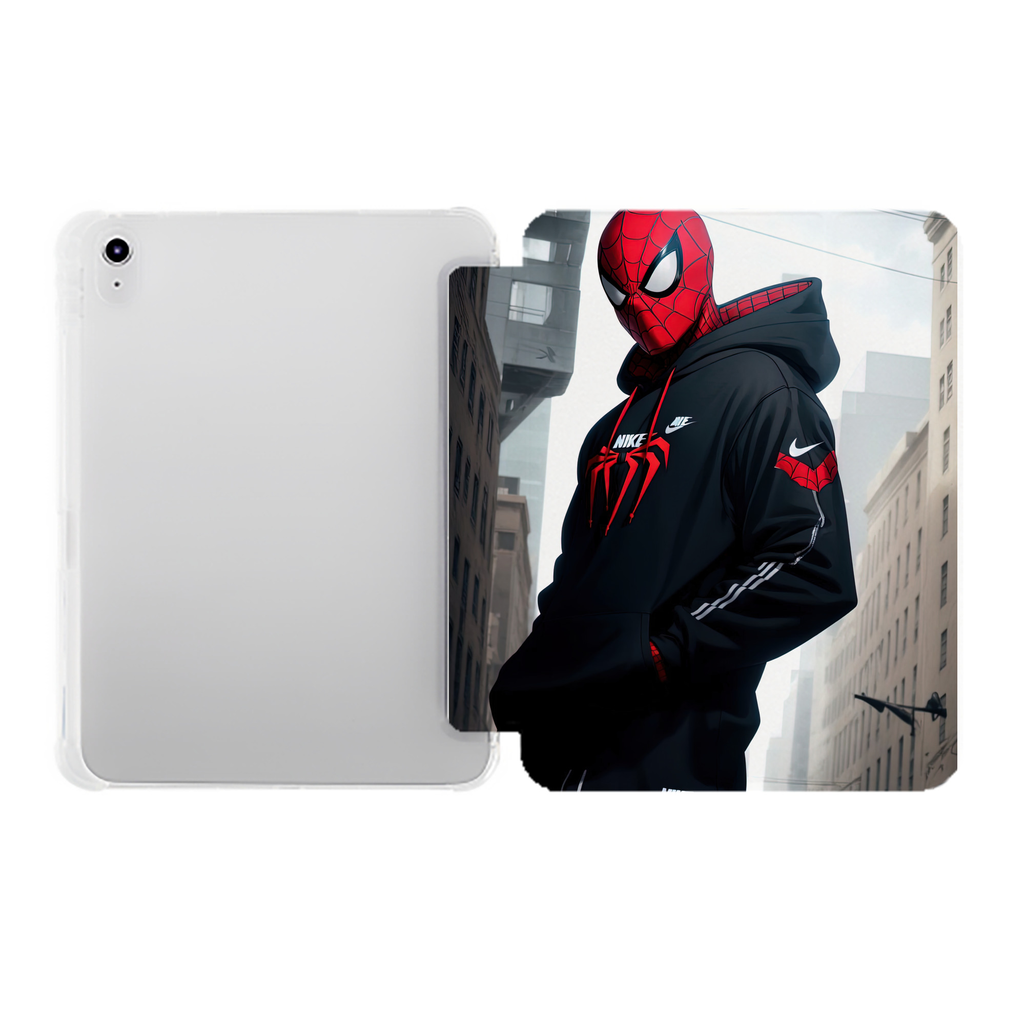 （画像用） Spider Man スパイダーマン IPad ケース ペン収納付き 三つ折りスタンド PUレザー×シリコン 対応機種9.5/10.5/10.9インチ